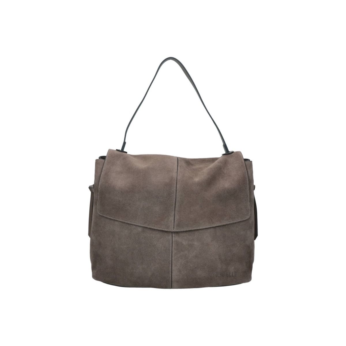 Borsa a spalla Rebelle Lampetra in pelle nera con dettagli eleganti e tracolla regolabile.