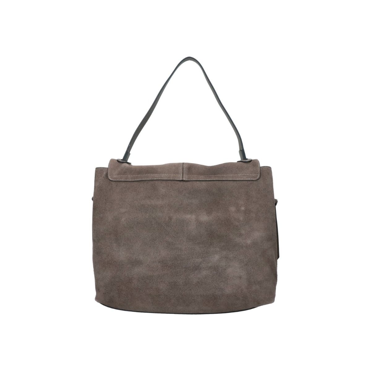 Borsa a spalla Rebelle in pelle nera con dettagli metallici, ideale per accessori moda donna.