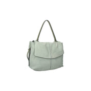 Borsa a spalla Rebelle Lampetra in pelle grigia con dettagli eleganti e tracolla regolabile.