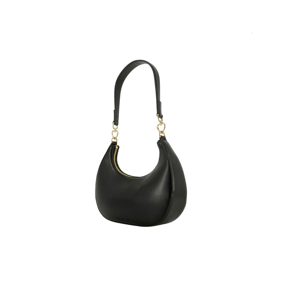 Borsa a spalla Love Moschino in nero con dettagli eleganti e tracolla regolabile, ideale per accessori donna.