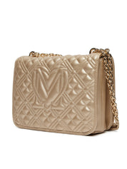 Love Moschino quilted shoulder bag for women, stylish accessory with a padded design and branding details.