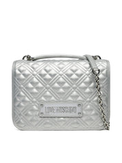 Love Moschino quilted shoulder bag with chain strap, stylish accessory for women, featuring a textured quilted design
