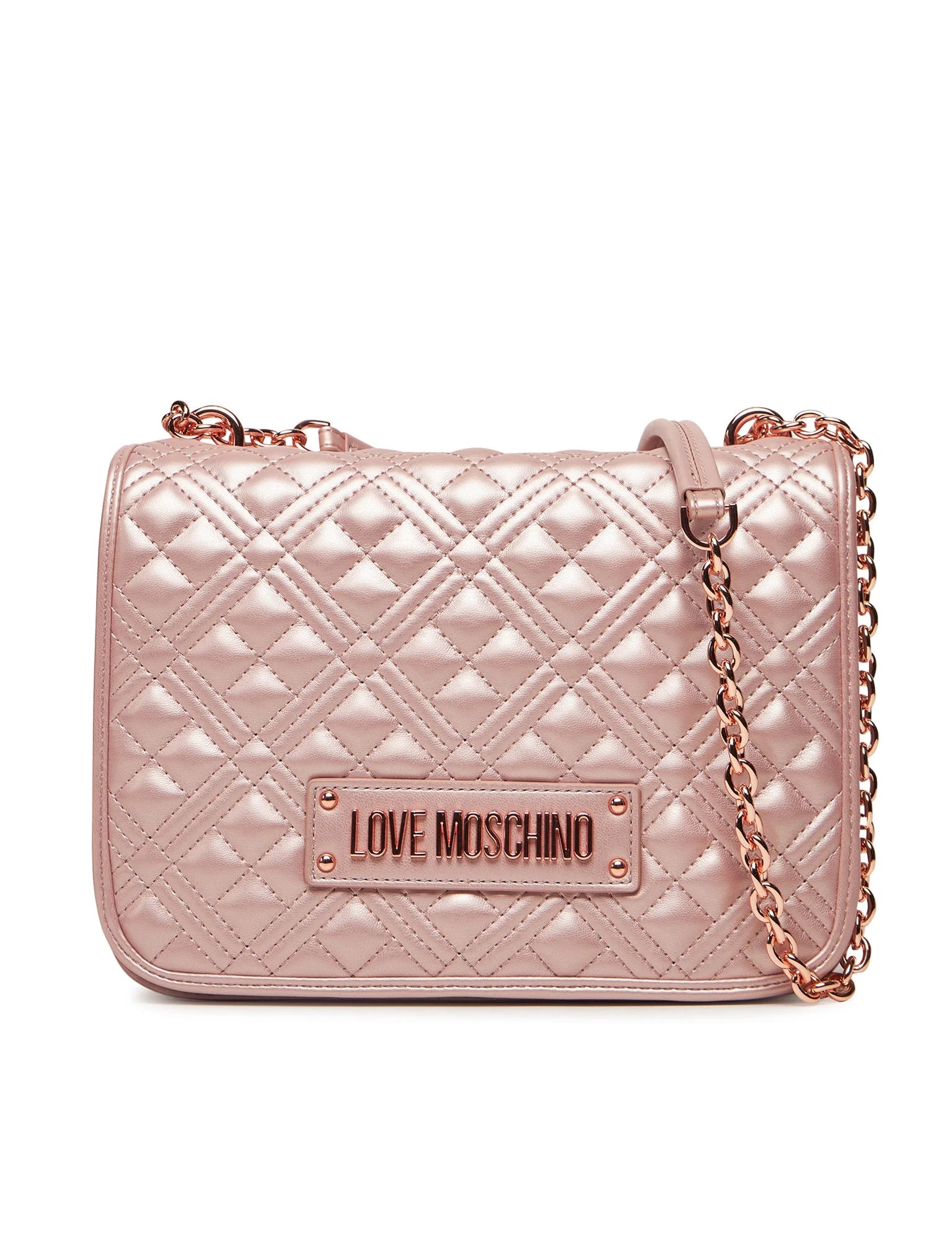 Quilted Love Moschino shoulder bag for women, stylish accessory with quilted design and brand logo, perfect for everyday use.