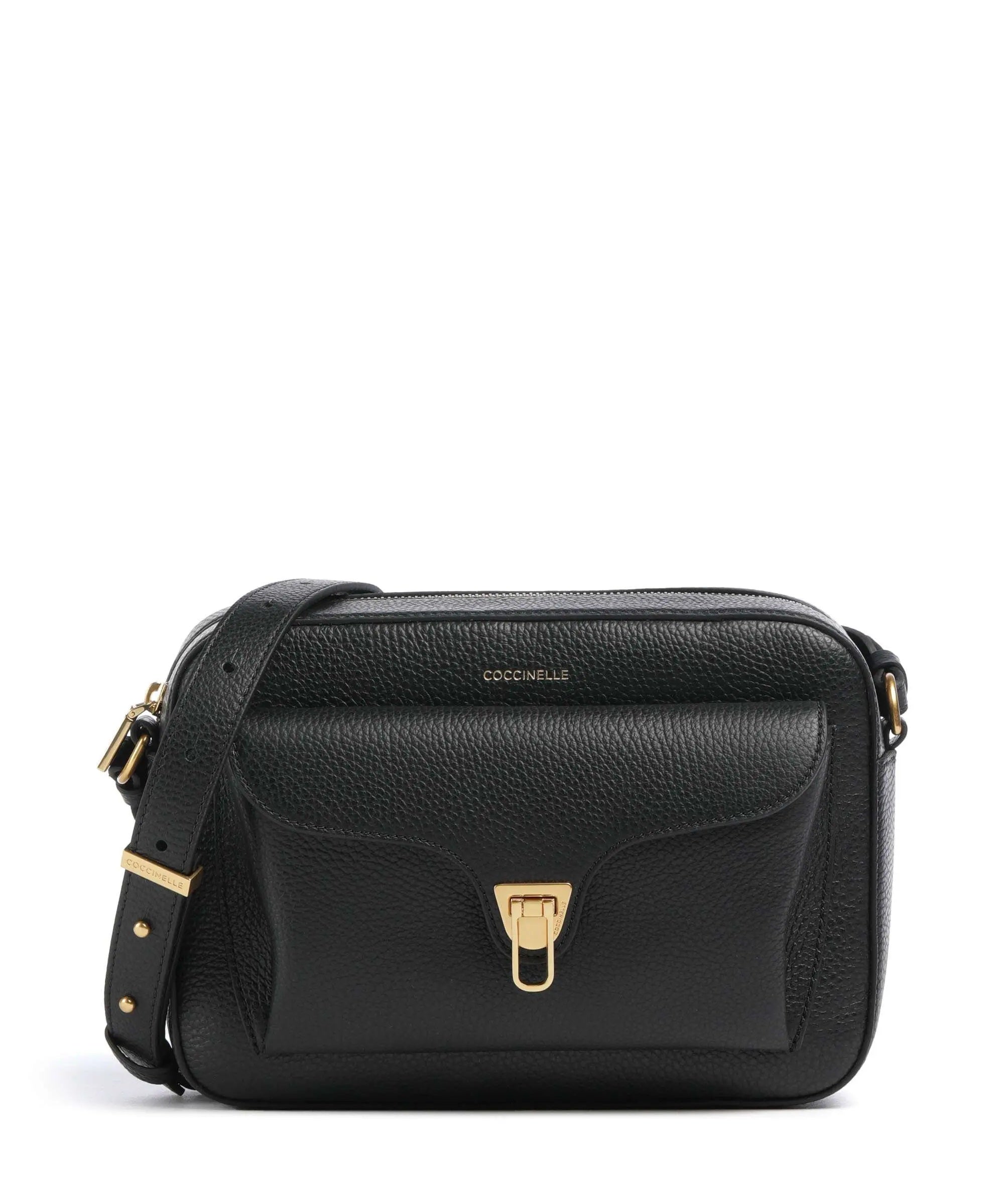Large Coccinelle Beat Soft crossbody bag in soft leather, featuring a chic design and adjustable strap.