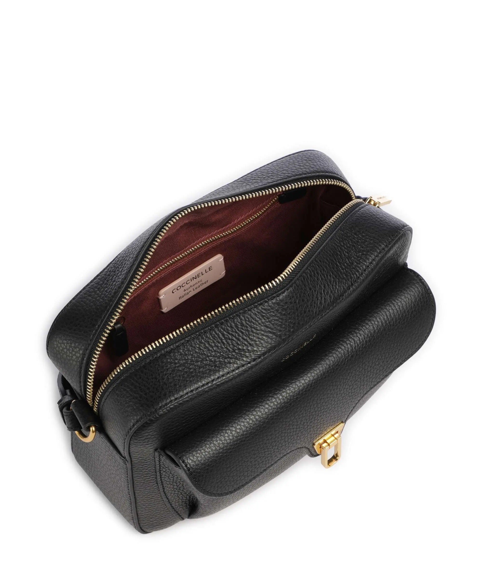 Large Coccinelle Beat Soft crossbody bag in soft material, featuring a stylish design and adjustable strap.