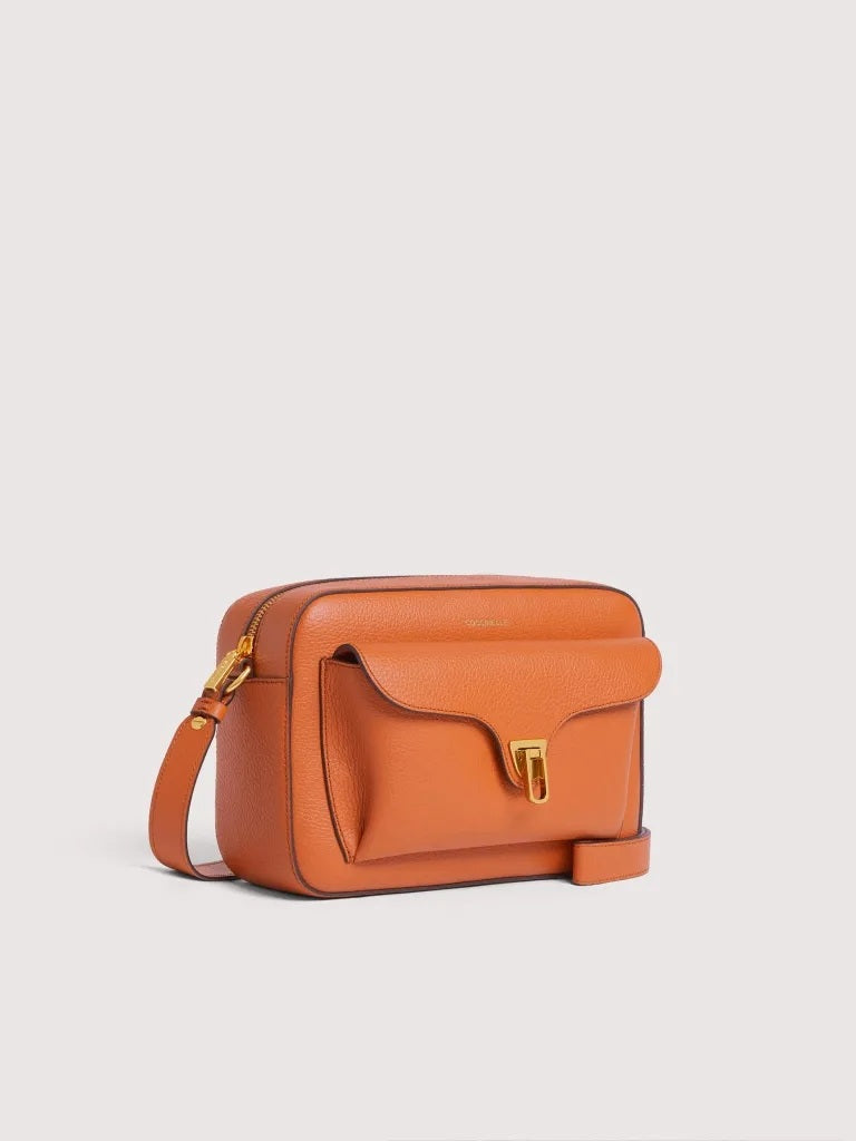 Large Coccinelle Beat Soft leather crossbody bag for women, featuring a sleek design and spacious interior.