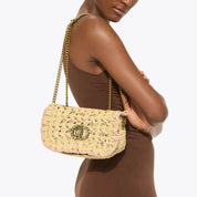 Kurt Geiger Chelsea Small Ruffle Shoulder Bag for women, stylish leather handbag with ruffle details and shoulder strap.