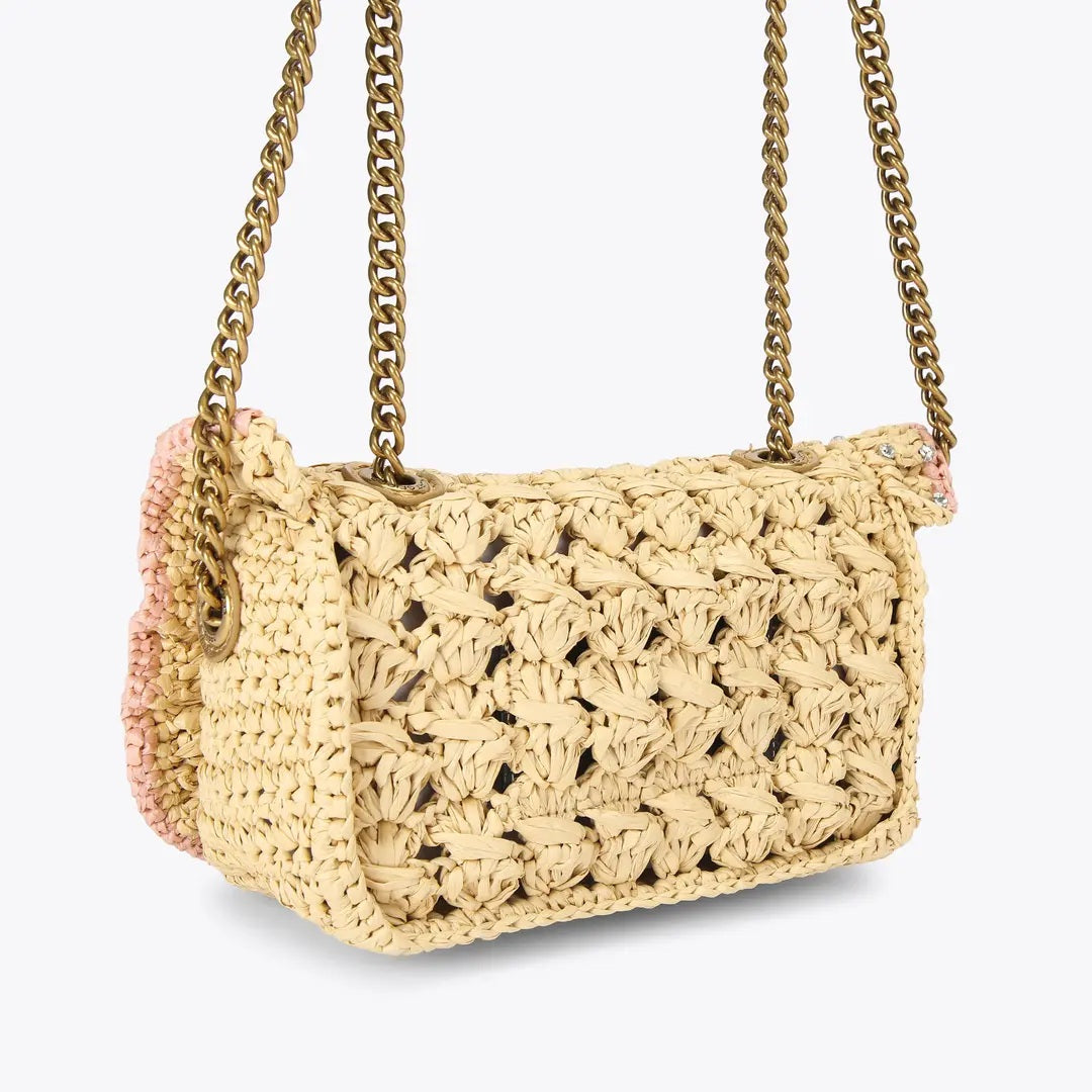 Small Kurt Geiger Chelsea Ruffle Shoulder Bag for women, stylish shoulder bag with ruffle details and compact design.