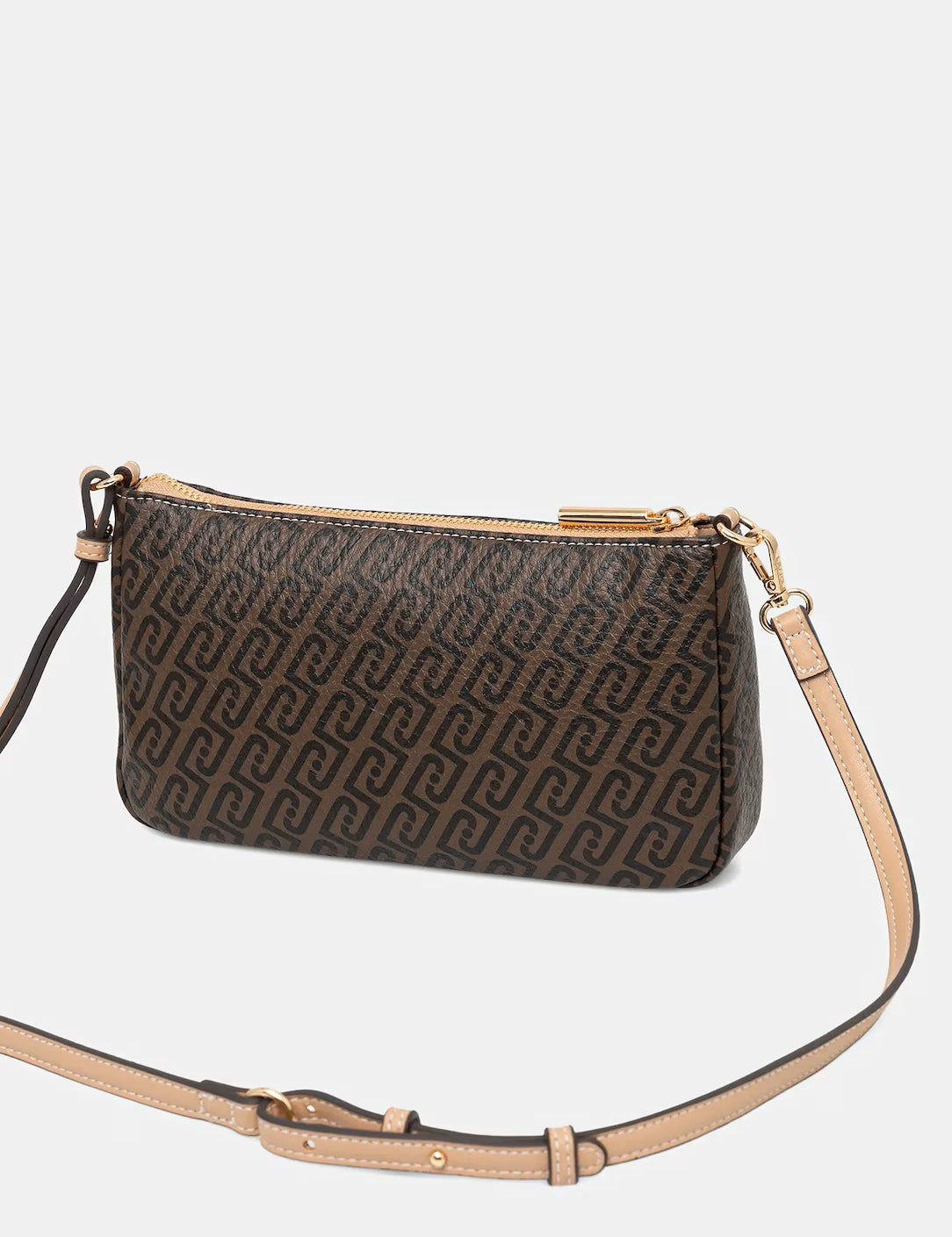 Liu Jo Borsa Cross Over in black leather with gold chain strap, compact design, perfect for stylish everyday use.