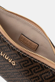 Liu Jo mini crossbody bag with sleek design, featuring a black leather finish and gold-tone accents for stylish accessories.