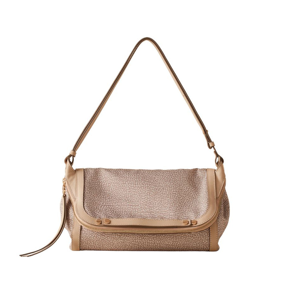 Small Borbonese cross body bag with a sleek frame, featuring a stylish shoulder strap and elegant design for women's accessories.