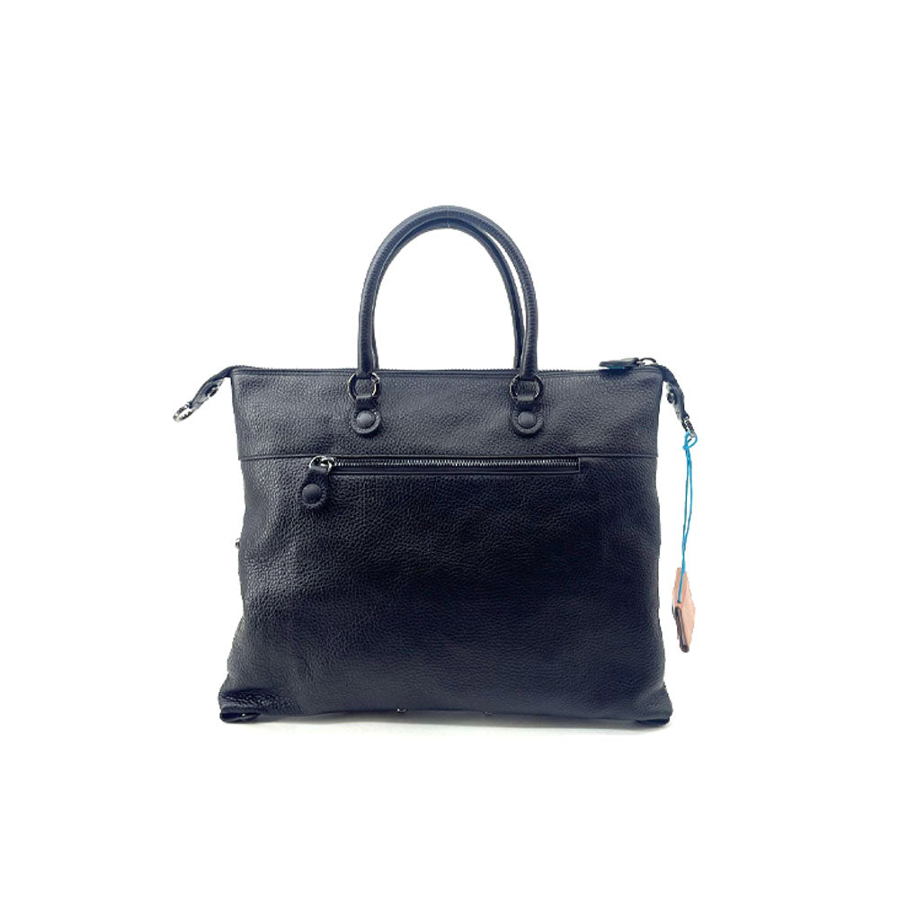 Gabs Borsa G3 Zip Plus medium shoulder bag in black leather with zip closure and adjustable strap.
