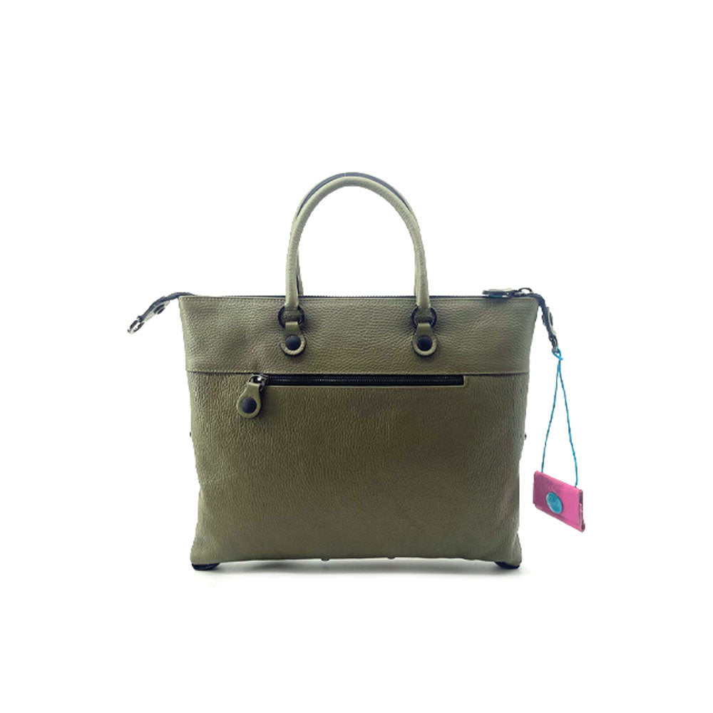 Gabs Borsa G3 Zip Plus medium shoulder bag in black leather with adjustable strap and silver hardware.