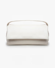 Borsa puffy Mabash The Vanilla in pelle vegana con manico e patta magnetica, vista frontale su sfondo bianco.