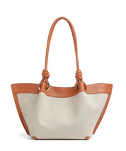 Coccinelle Finn Medium Shopper Bag in brown leather, stylish women's shopping bag with top handles and spacious interior.