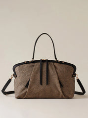 Medium Borbonese Shopping Frame tote bag for women, stylish and spacious accessory with structured design and elegant details.
