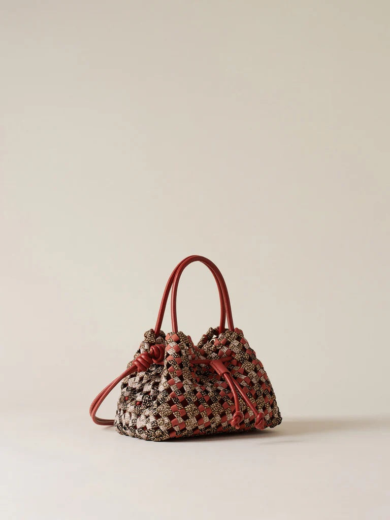 Small Borbonese La Nido shopping bag, stylish women's accessory, featuring the brand's signature design and durable material.