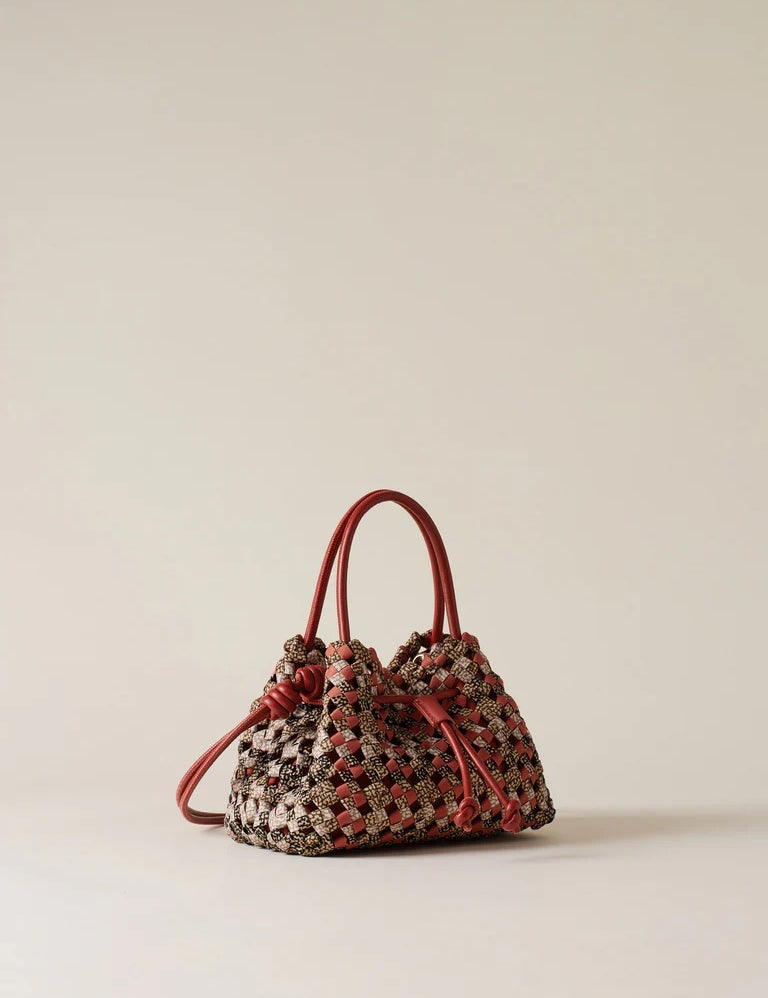 Small Borbonese La Nido shopping bag, stylish women's accessory, featuring the brand's signature design and durable material.