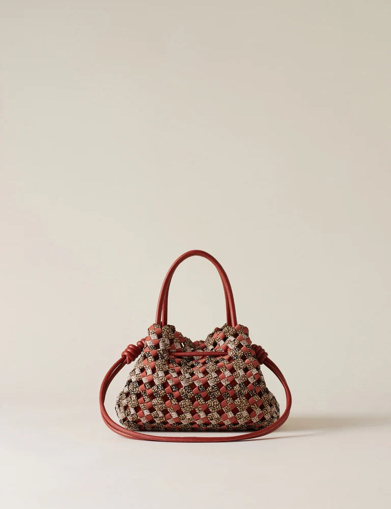 Small Borbonese La Nido shopping bag with structured design, made of quality materials, suitable for stylish everyday use.