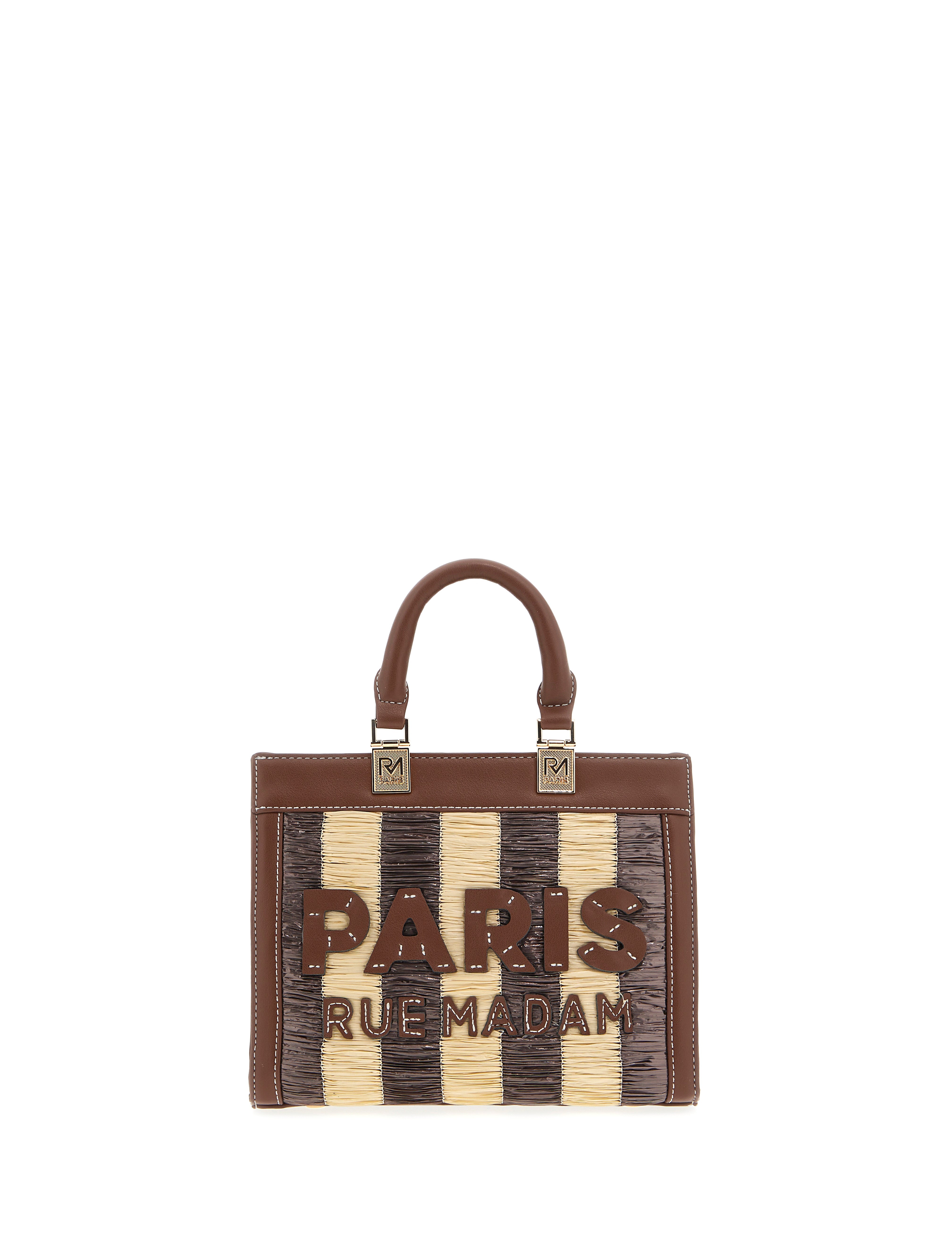 Mini tote bag in tan from Rue Madam, featuring a structured design and comfortable handles, perfect for everyday use.