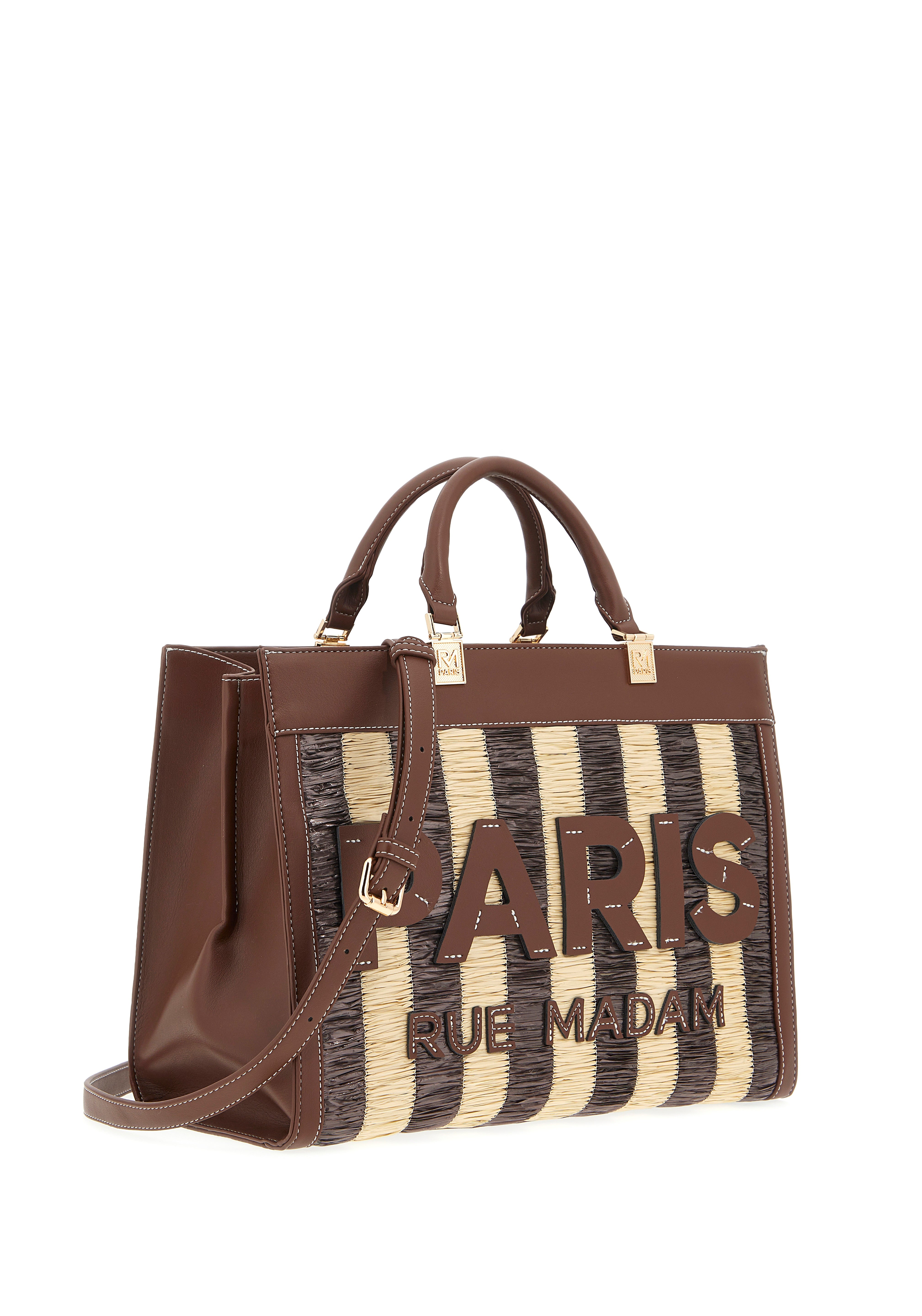 Borsa Tangeri tote in black leather by Rue Madam, featuring spacious interior and stylish design for everyday use.