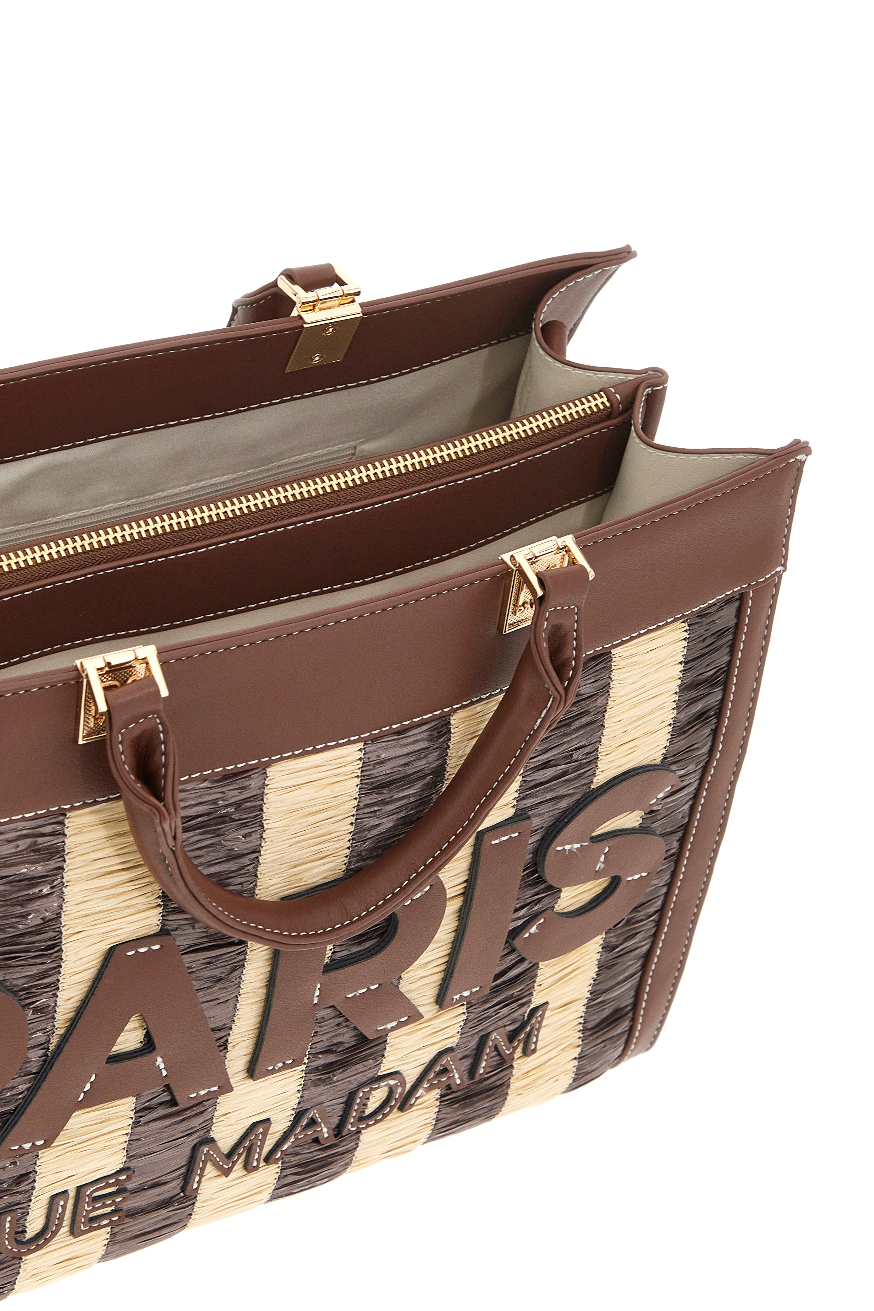 Borsa Tangeri tote in beige from Rue Madam, featuring a spacious design and elegant handles, perfect for daily use.