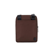 Piquadro men's iPad mini shoulder bag, stylish black leather borsello accessory with multiple compartments and adjustable strap.