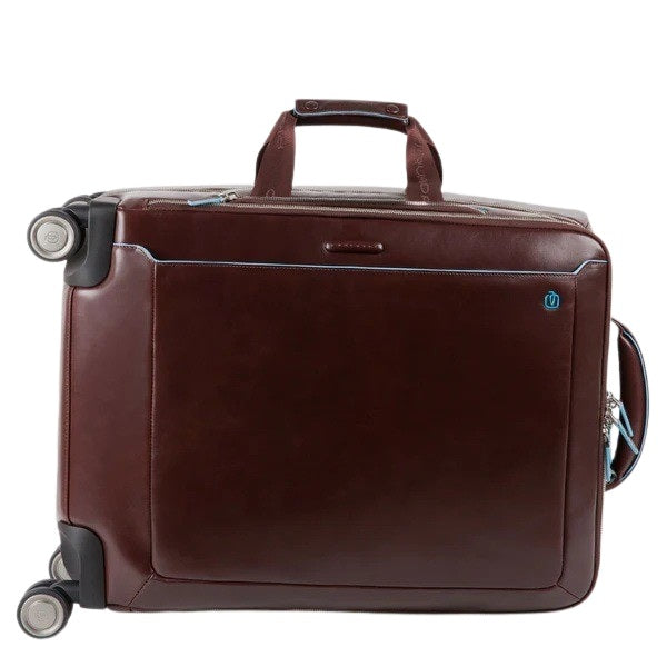 Blue Piquadro Cabin Trolley with square design, unisex travel bag for cabin and carry-on luggage, durable and stylish.