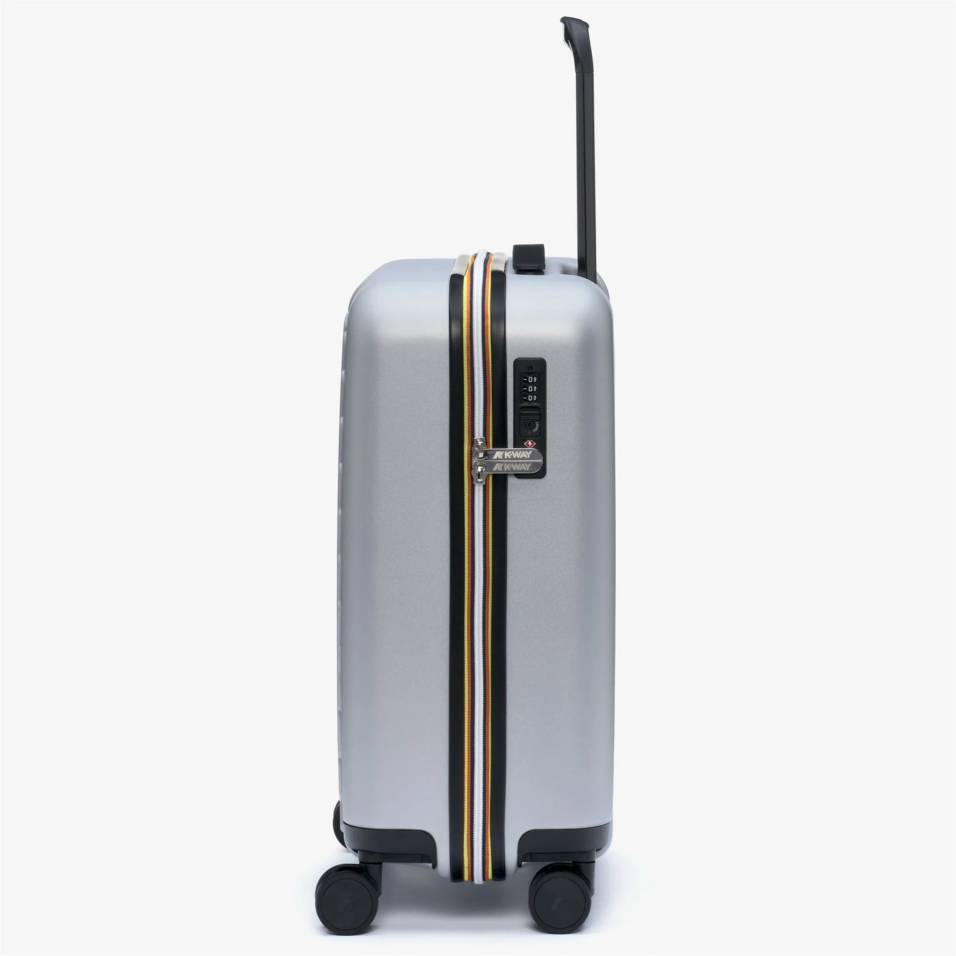 K-Way Eudoxie cabin trolley bag with durable wheels and handle, designed for unisex travel and easy carry-on luggage.