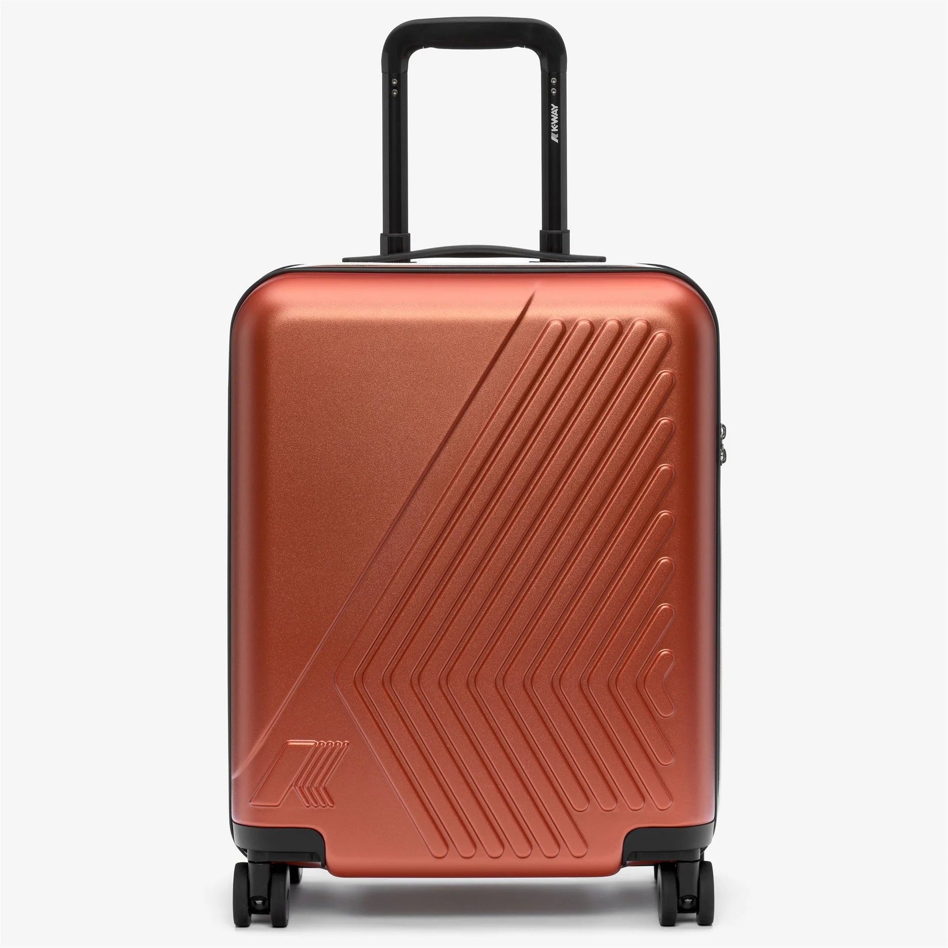 Unisex K-Way Eudoxie cabin trolley with durable hard shell, compact design, and extendable handle for travel and carry-on luggage.