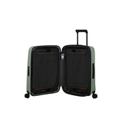Samsonite Cabin Trolley Exp Essens unisex travel bag with hard shell, black color, compact size, and sturdy wheels for easy transport.