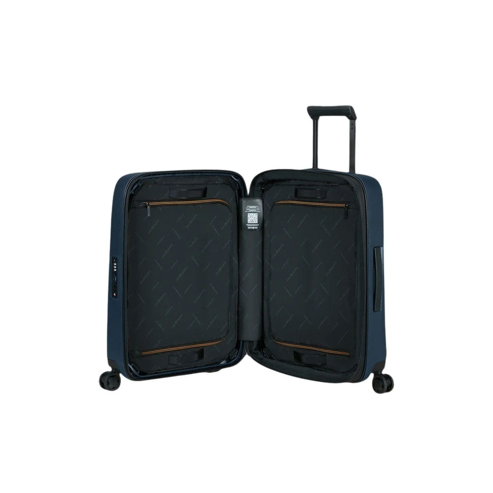 Samsonite Cabin Trolley Exp Essens unisex travel carry-on luggage with streamlined design and sturdy wheels for easy handling.