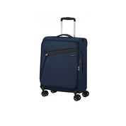 Samsonite Litebeam Viaggio cabin trolley with four wheels and extendable handle, lightweight and durable travel luggage.