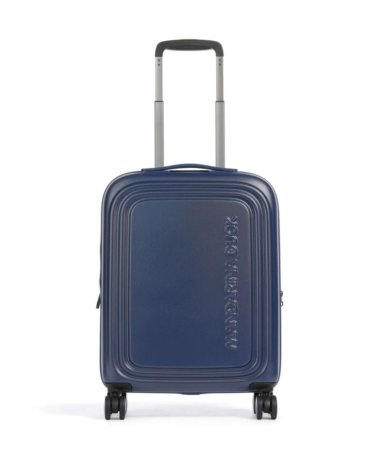 Unisex Cabin Trolley Mandarina Duck Logoduck with handles and wheels, compact travel luggage for carry-on journeys.