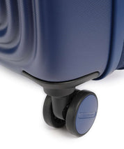 Unisex Cabin Trolley Logoduck Mandarina Duck with logo, compact travel luggage with four wheels and retractable handle.