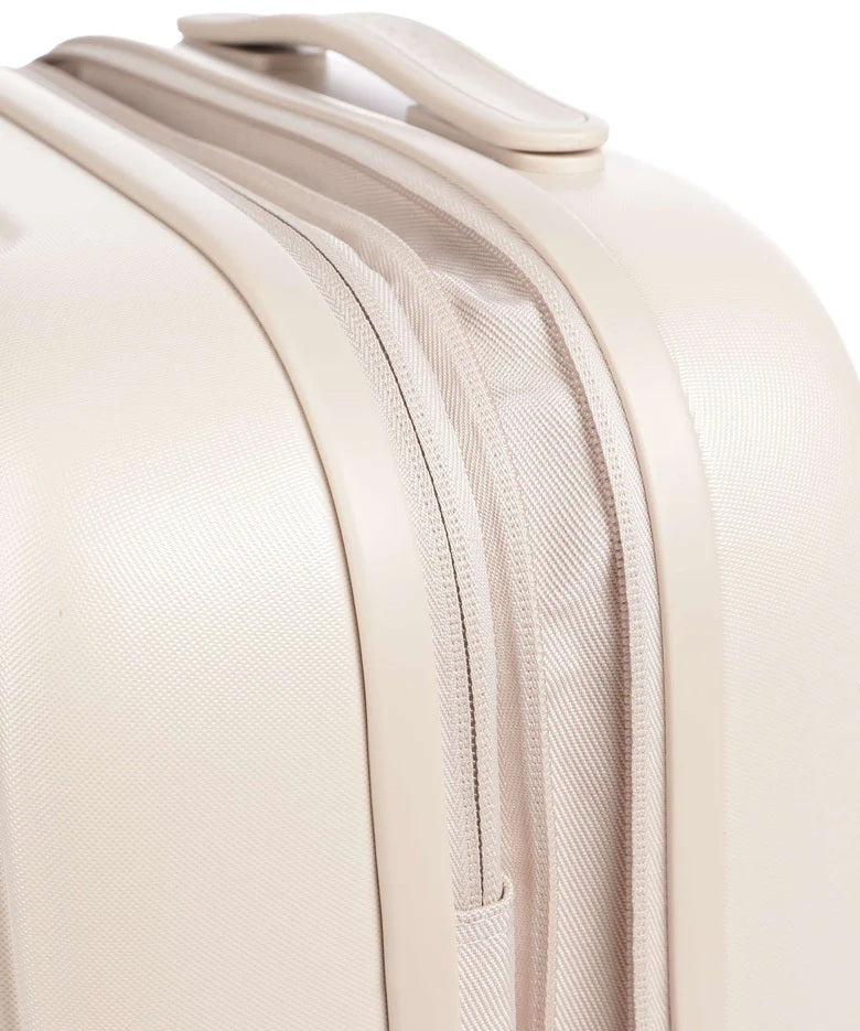 Unisex cabin trolley bag by Mandarina Duck featuring a Logoduck design, compact travel luggage with a hard shell and wheels.