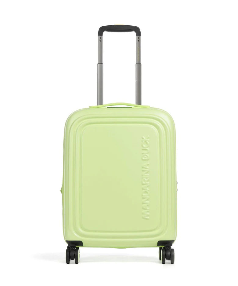 Unisex Cabin Trolley Logoduck by Mandarina Duck with logo, compact design, suitable for carry-on travel, black color and durable wheels.