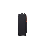 American Tourister Sea Seeker cabin trolley bag with hard shell, navy blue color, and multiple wheels for easy travel.