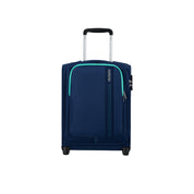 Unisex cabin trolley bag from American Tourister Sea Seeker collection with durable wheels and handle for travel.