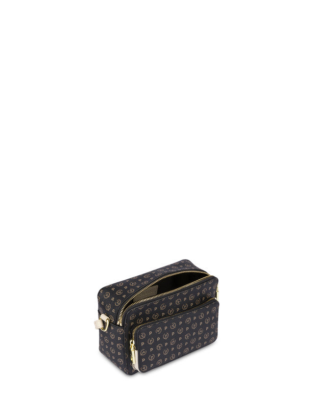 Leather Pollini Heritage camera bag with adjustable strap, compact design, and elegant details for women's accessories.