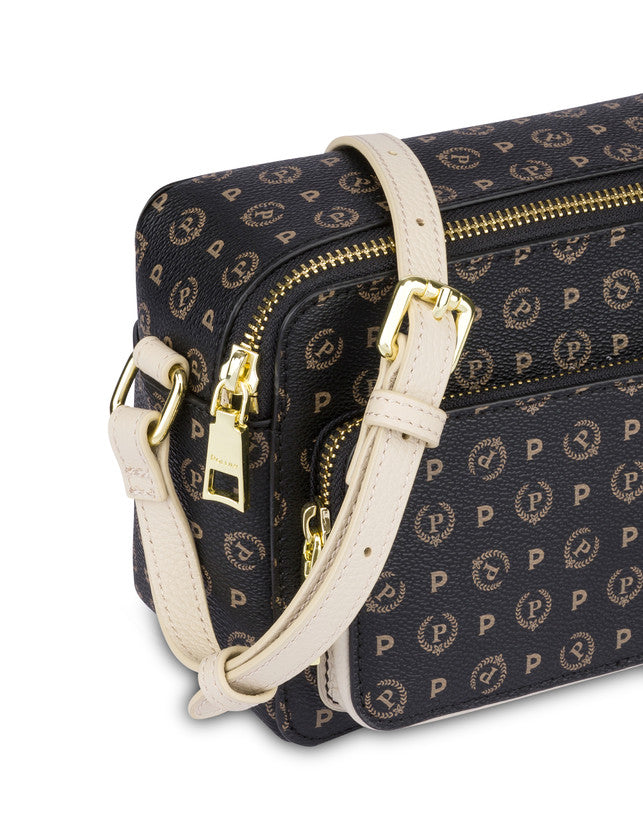 Polini Heritage camera bag for women, small leather crossbody bag with classic design and adjustable strap.