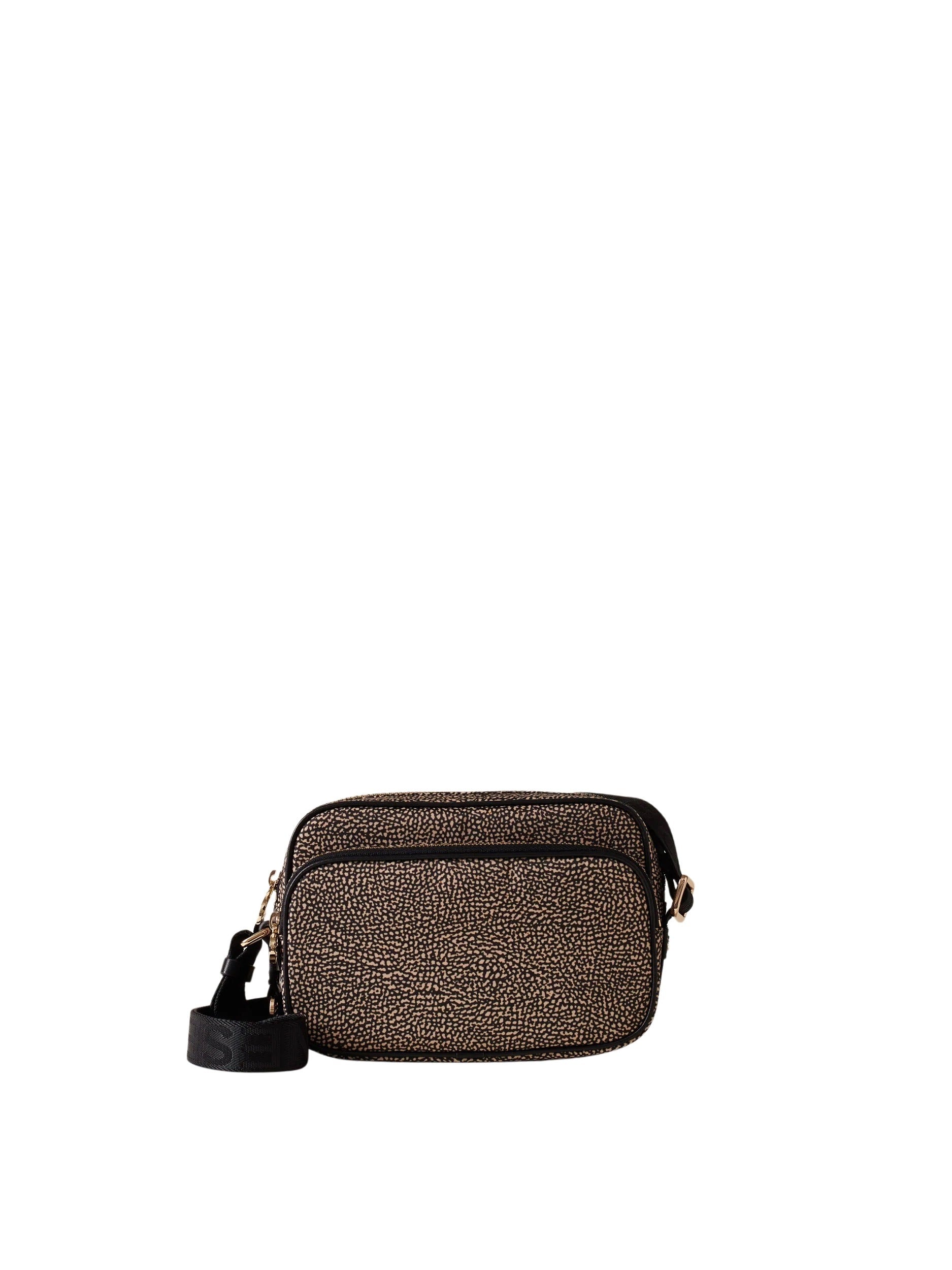 Small eco-friendly camera case by Borbonese, featuring a stylish design and compact size for easy carrying.