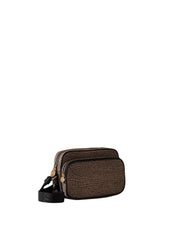Small Borbonese camera case in eco-friendly material, featuring a sleek design and adjustable strap for easy carrying.