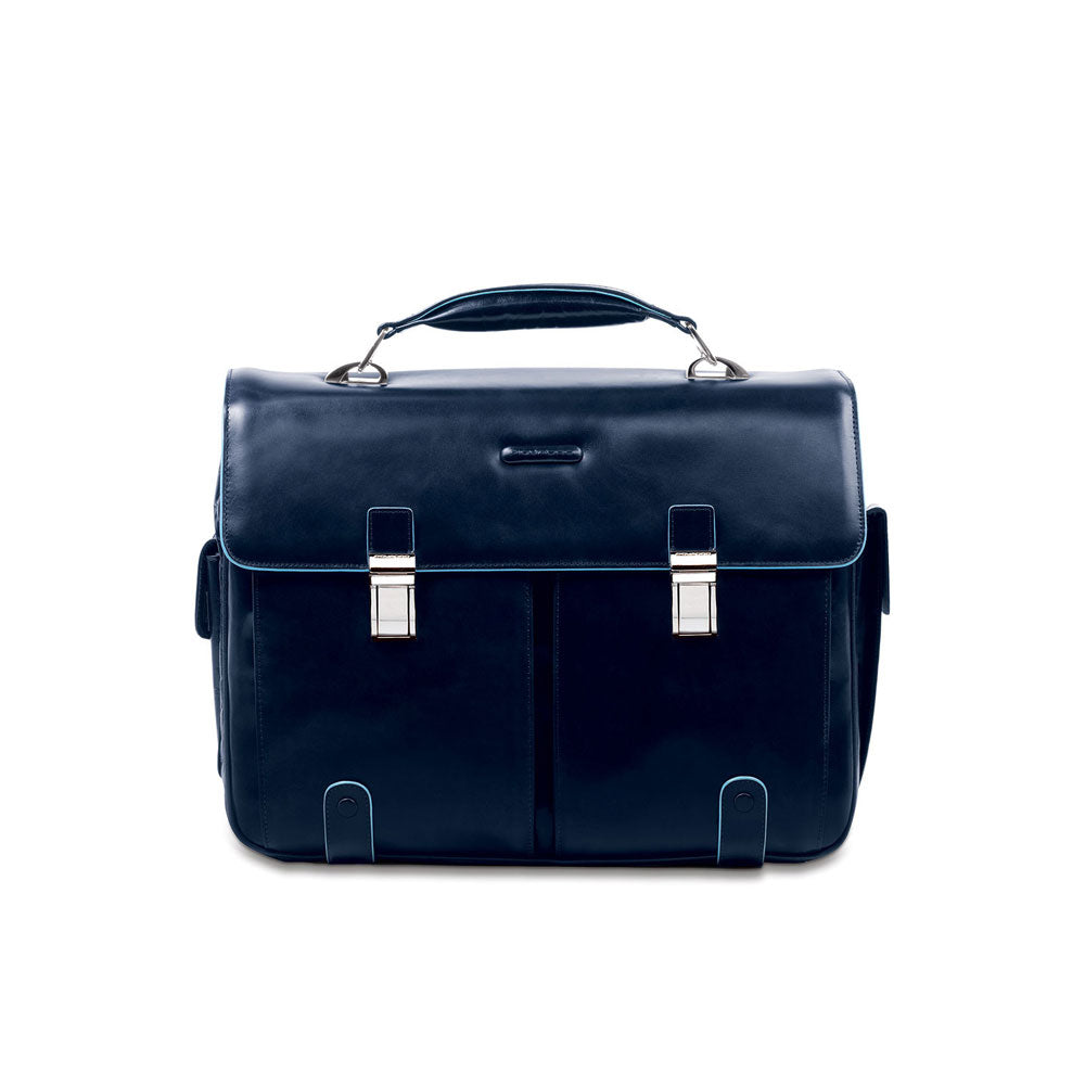 Cartella due tasche due chiusure in pelle Blue Square Piquadro - MYLILLY