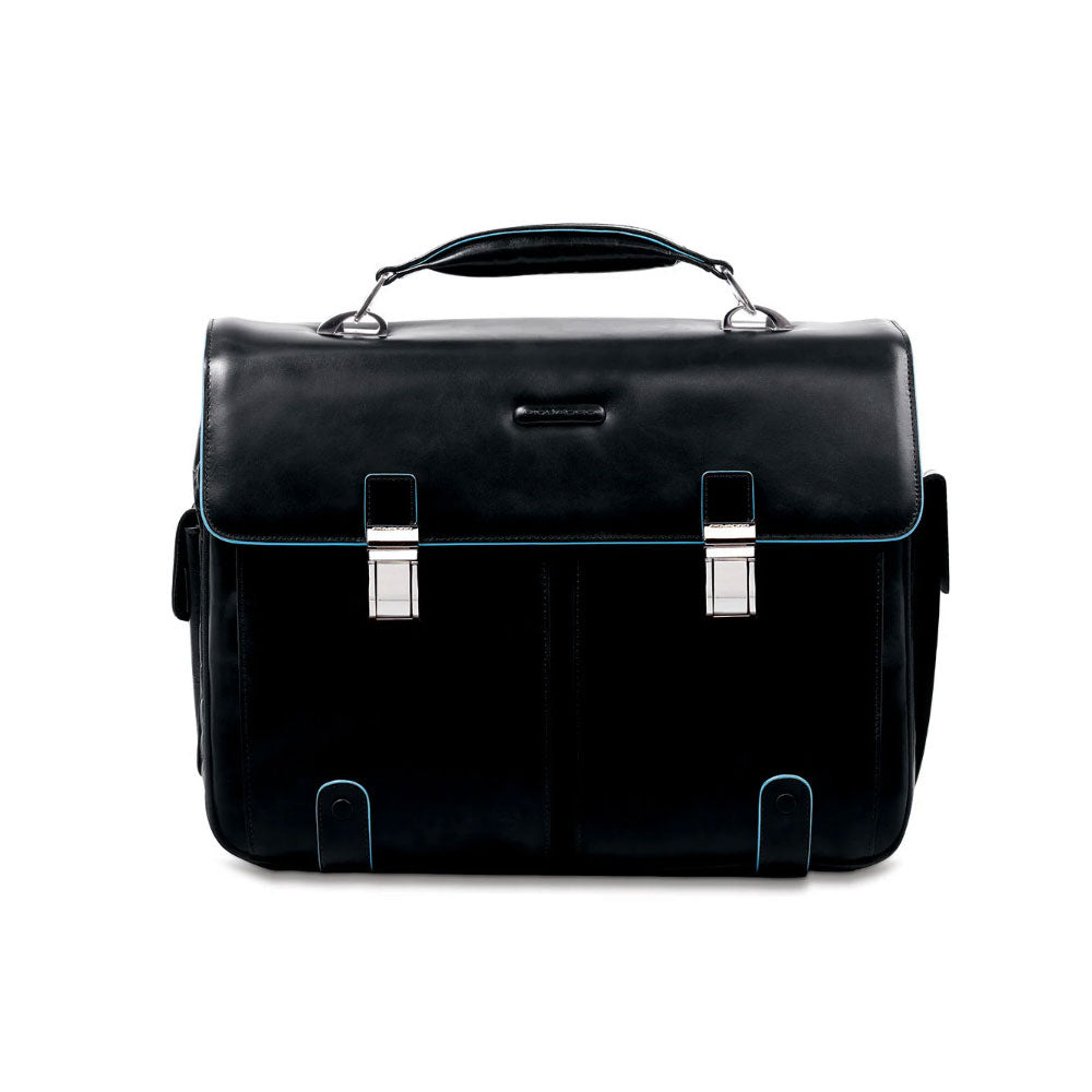 Cartella due tasche due chiusure in pelle Blue Square Piquadro - MYLILLY