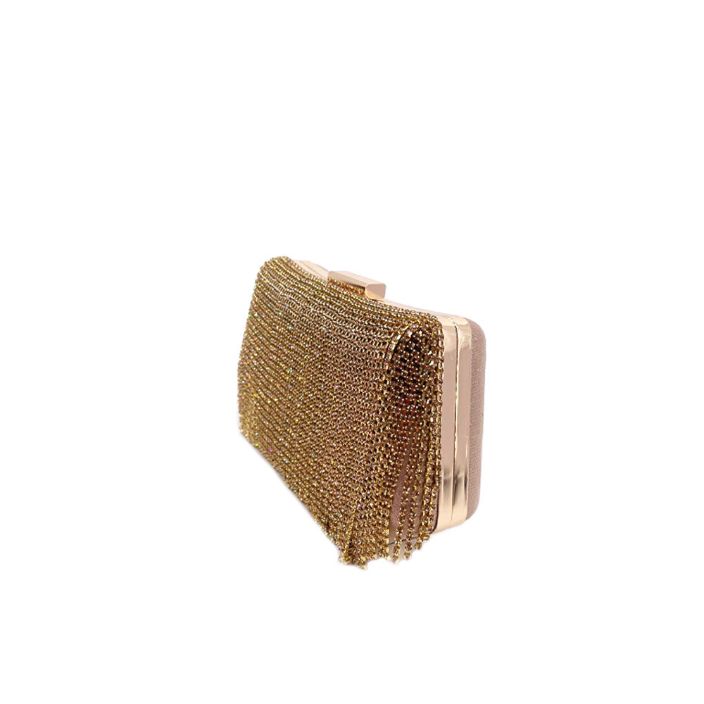 Clutch Laminated With Fringes Strass Kontessa - MYLILLY