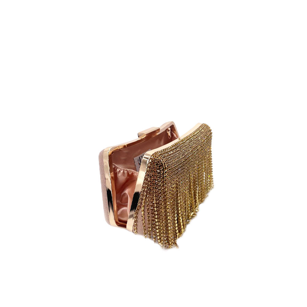 Clutch Laminated With Fringes Strass Kontessa - MYLILLY