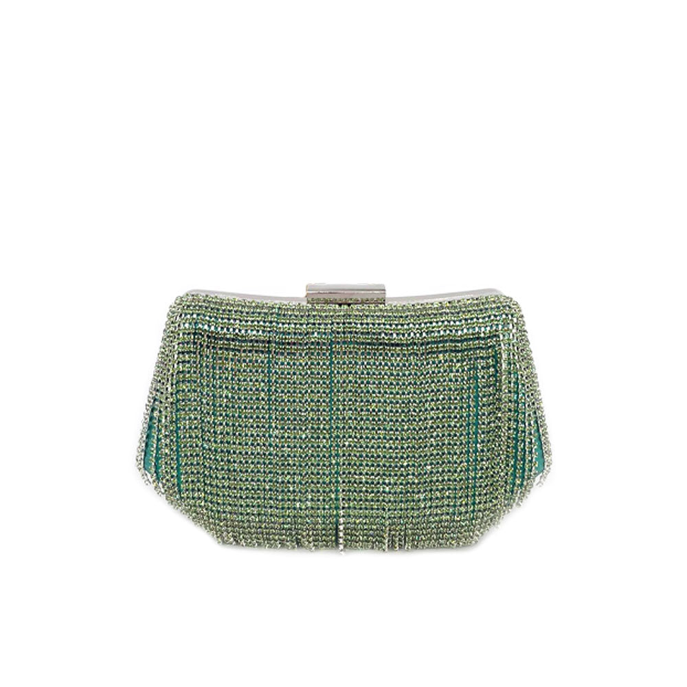 Clutch Laminated With Fringes Strass Kontessa - MYLILLY