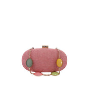 Clutch Straw With Multicolor Chain Kontessa - MYLILLY