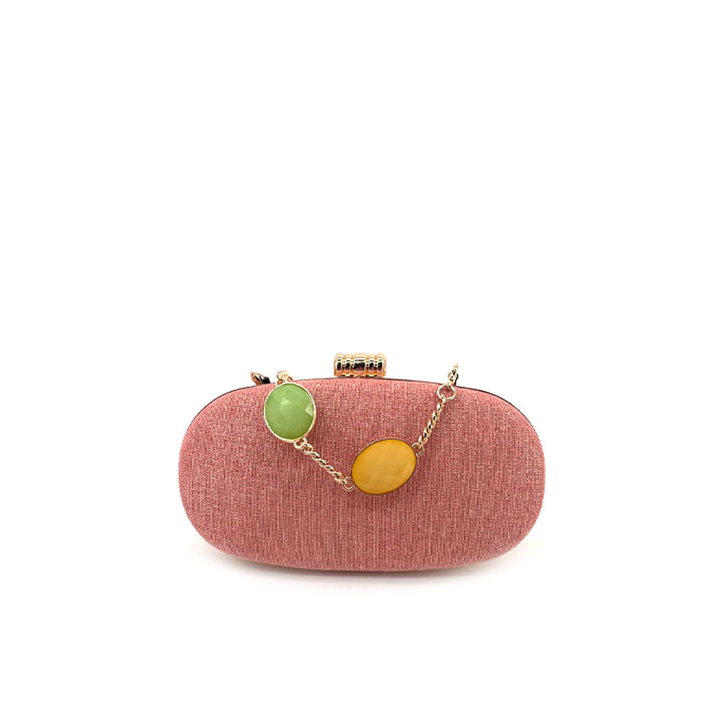Clutch Straw With Multicolor Chain Kontessa - MYLILLY